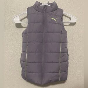 Girls Purple Puma Puffer vest